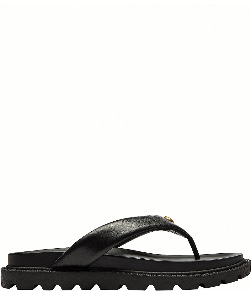 COACH Brynn Leather Thong Sandals