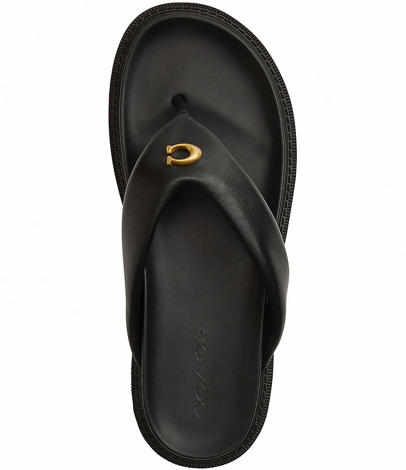 COACH Brynn Leather Thong Sandals