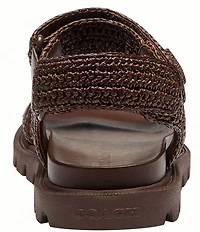 COACH Brynn Woven Raffia Sandals
