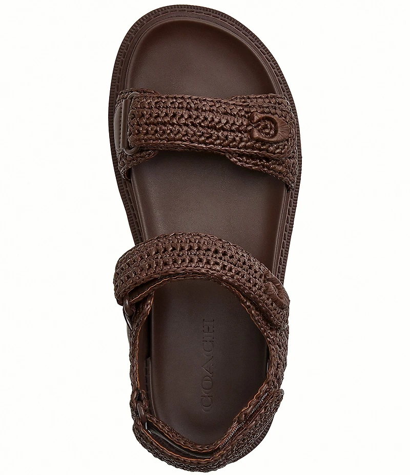 COACH Brynn Woven Raffia Sandals