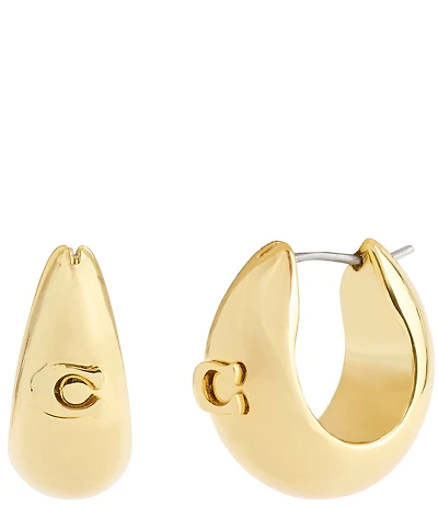 COACH C Sculpted Puffy Hoop Earrings