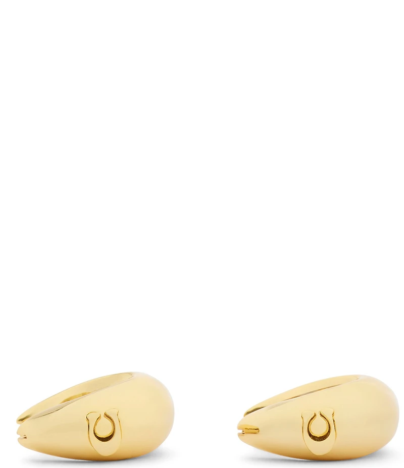 COACH C Sculpted Puffy Hoop Earrings