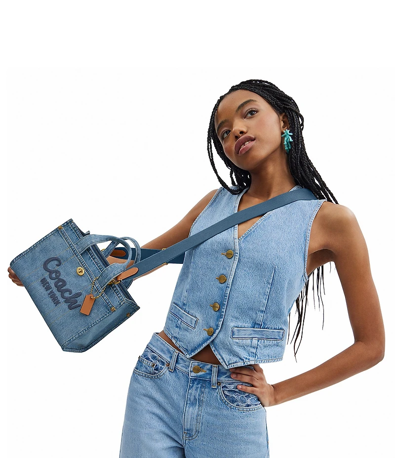 COACH Cargo 26 Mini Denim Tote Bag