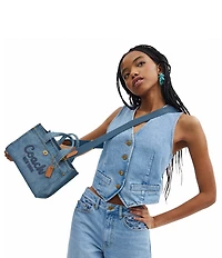 COACH Cargo 26 Mini Denim Tote Bag