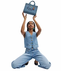 COACH Cargo 26 Mini Denim Tote Bag