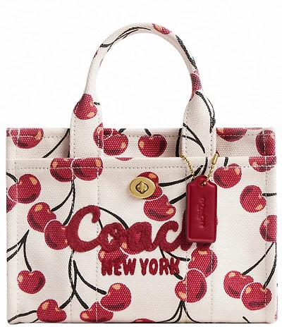 COACH Cargo Cherry Print Canvas Tote Bag 20