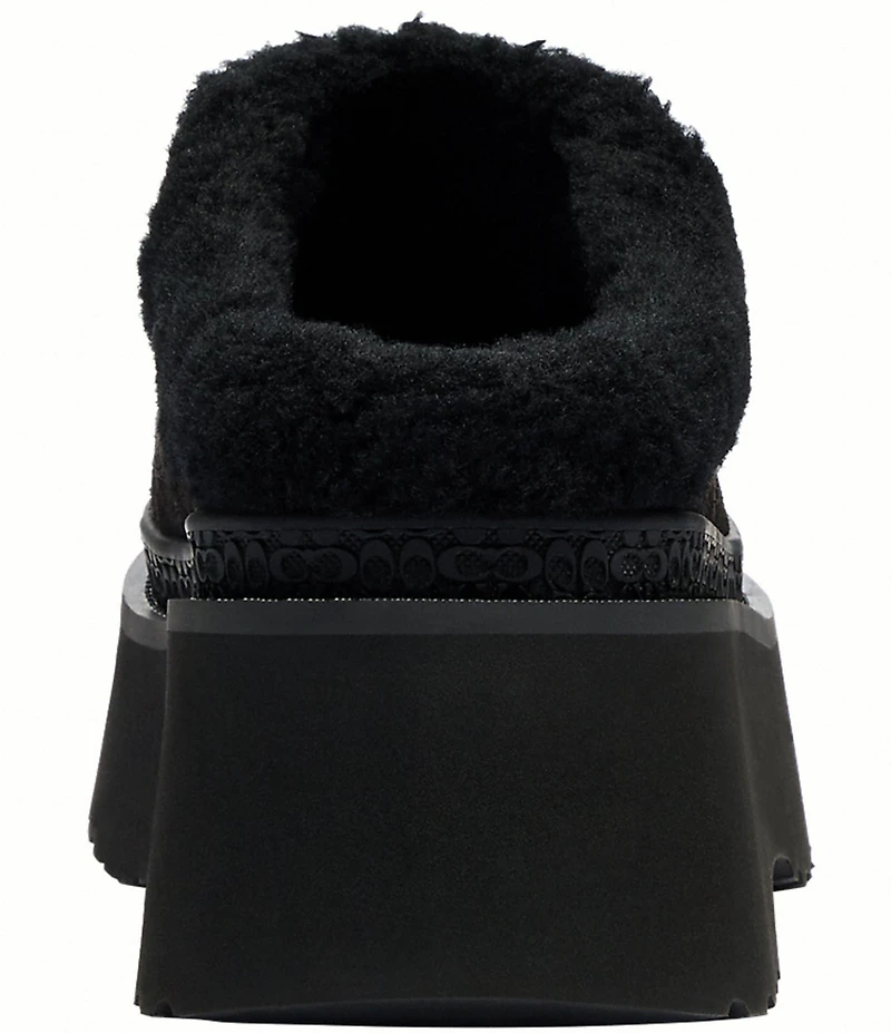 COACH Cecelia Signature Suede and Wool Platform Clogs