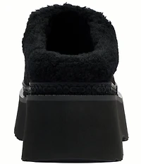 COACH Cecelia Signature Suede and Wool Platform Clogs