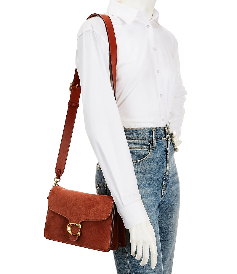 COACH Chain Tabby Suede Shoulder Bag