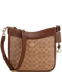 COACH Chaise Signature Canvas Sling Contrast Trim Crossbody Bag