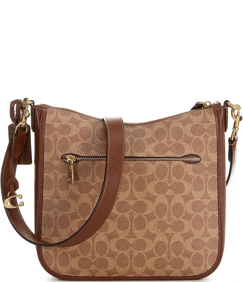 COACH Chaise Signature Canvas Sling Contrast Trim Crossbody Bag