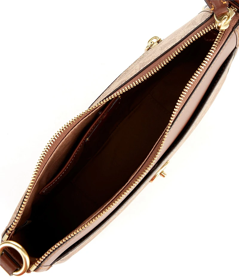 COACH Chaise Signature Canvas Sling Contrast Trim Crossbody Bag