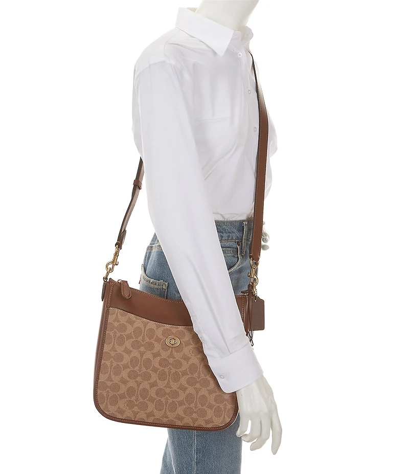 COACH Chaise Signature Canvas Sling Contrast Trim Crossbody Bag