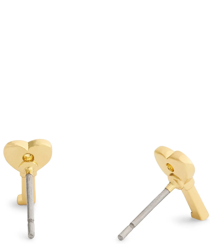COACH Charming Charms Signature Heart Key Stud Earrings