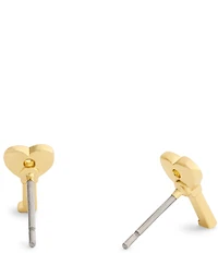 COACH Charming Charms Signature Heart Key Stud Earrings