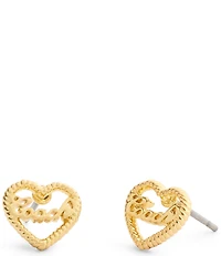 COACH Charming Charms Signature Heart Stud Earrings