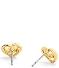 COACH Charming Charms Signature Heart Stud Earrings