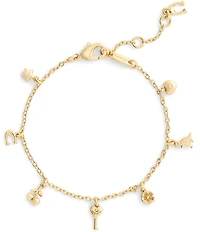 COACH Charming Charms Heart Lock And Key Signature Line Bracelet