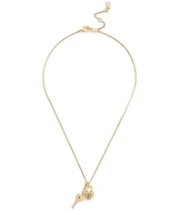 COACH Charming Charms Signature Heart Padlock & Key Short Pendant Necklace
