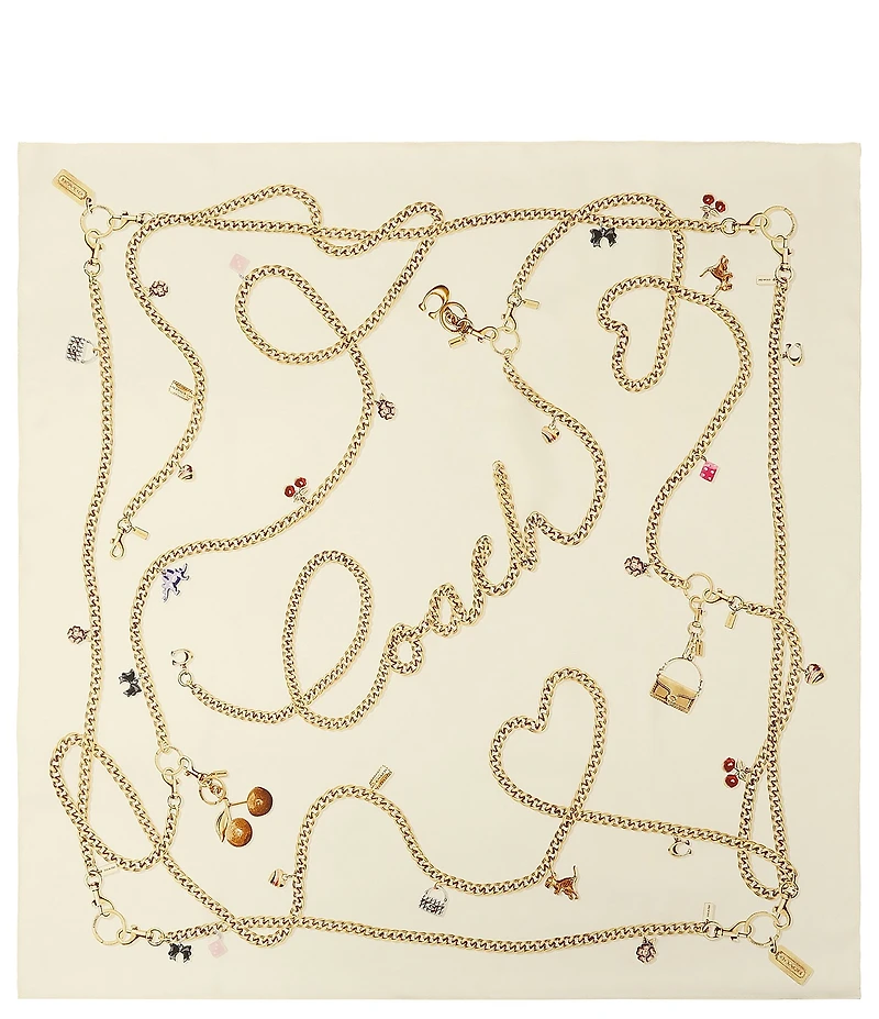 COACH Charms Printed Silk Square Scarf