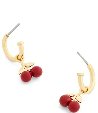 COACH Cherry Charm Huggie Hoop Earrings