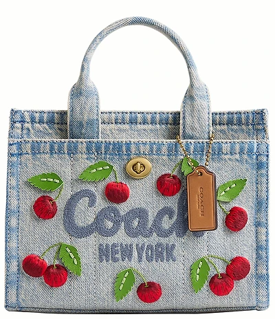 COACH Cherry Denim Cargo Tote Bag 20