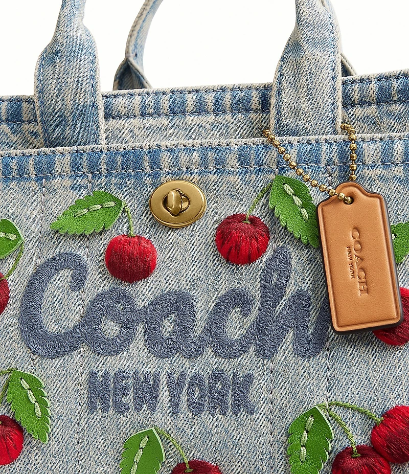 COACH Cherry Denim Cargo Tote Bag 20
