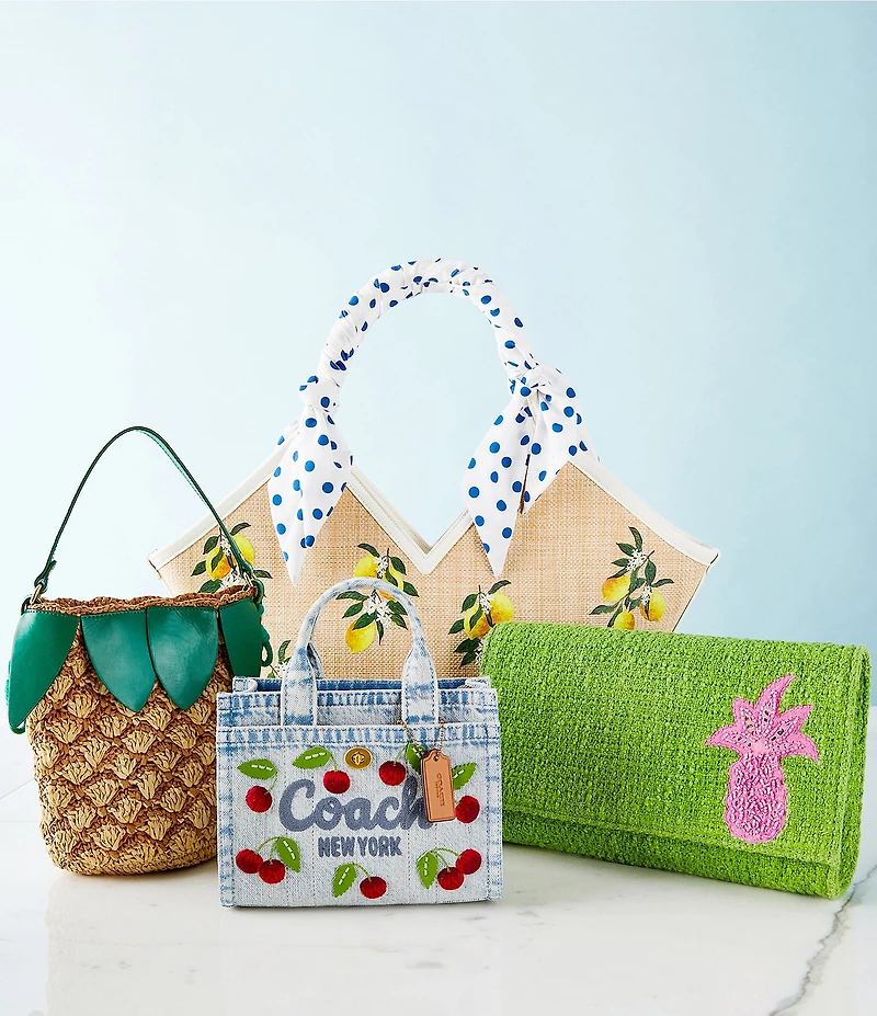 COACH Cherry Denim Cargo Tote Bag 20