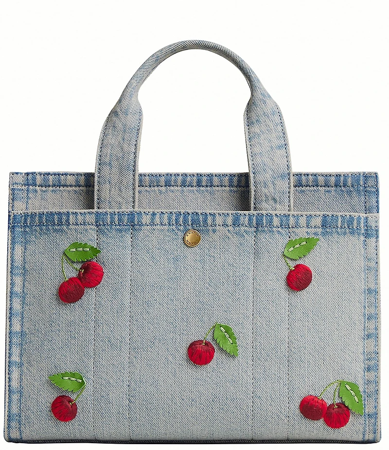 COACH Cherry Denim Cargo Tote Bag 26