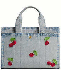 COACH Cherry Denim Cargo Tote Bag 26