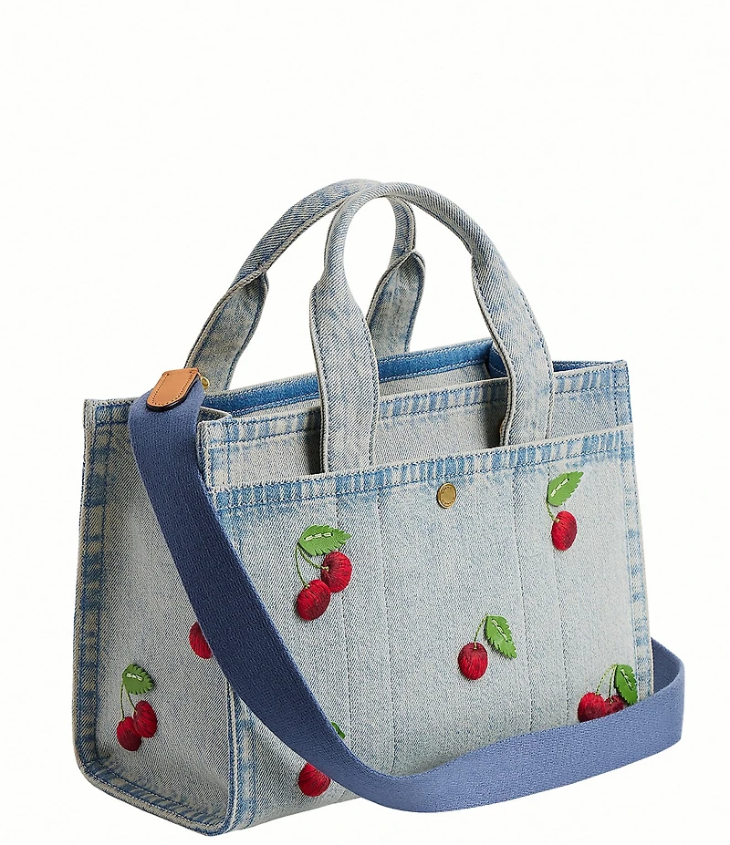 COACH Cherry Denim Cargo Tote Bag 26