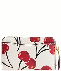 COACH Cherry Print Essential Small Zip Around Card Case