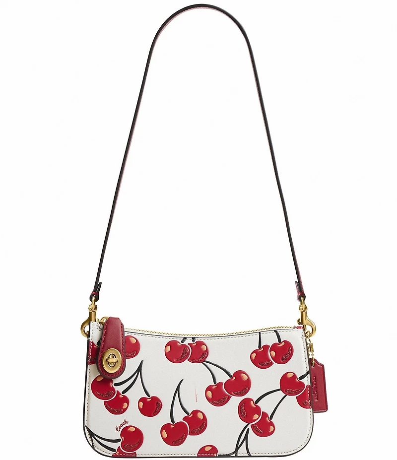 COACH Cherry Print Glovetanned Leather Penn Shoulder Bag