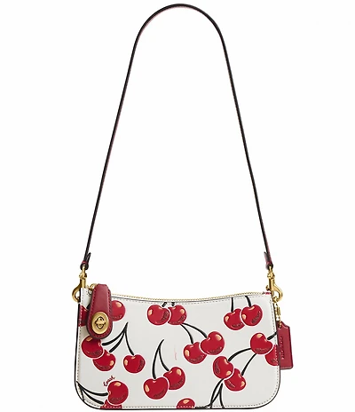 COACH Cherry Print Glovetanned Leather Penn Shoulder Bag