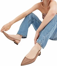 COACH Claire Leather Studded Slingback Flats