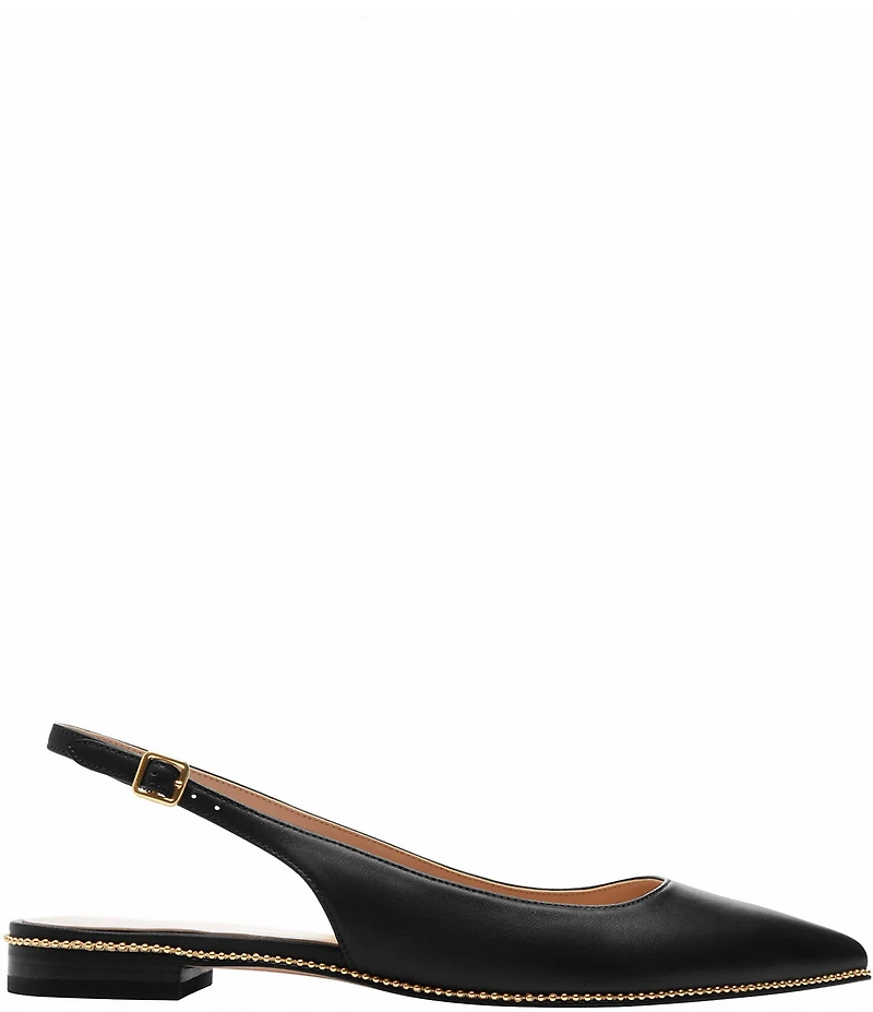 COACH Claire Leather Studded Slingback Flats