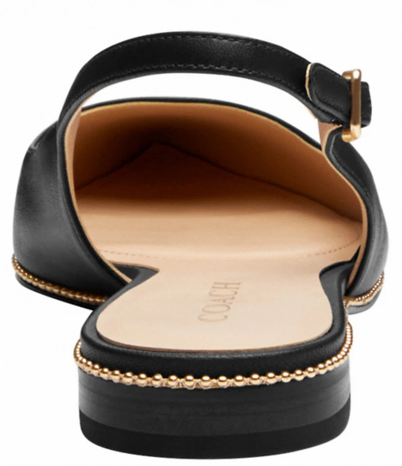 COACH Claire Leather Studded Slingback Flats