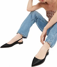 COACH Claire Leather Studded Slingback Flats