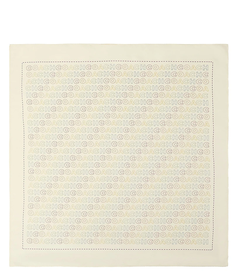 COACH Coach Stitch Printed Silk Bandana Scarf