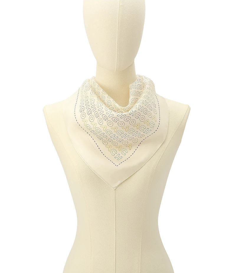COACH Coach Stitch Printed Silk Bandana Scarf