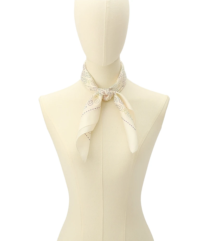 COACH Coach Stitch Printed Silk Bandana Scarf