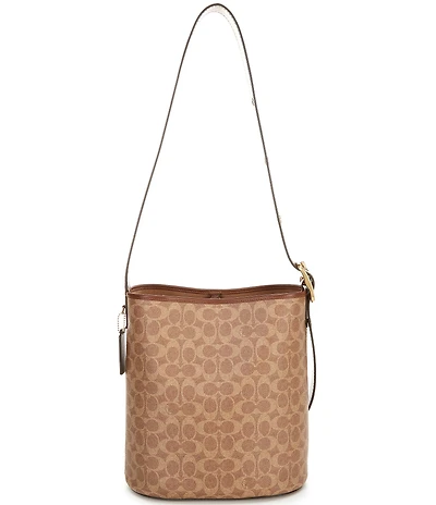 COACH Coated Canvas Signature Bleeker Bucket Bag