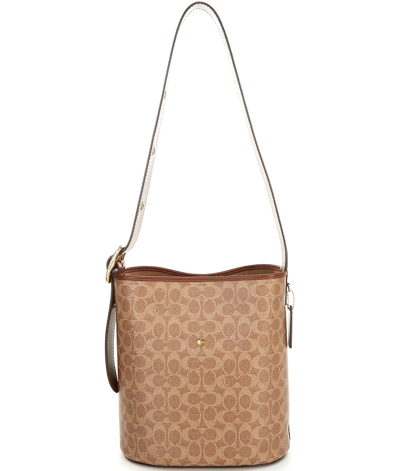 COACH Coated Canvas Signature Bleeker Bucket Bag