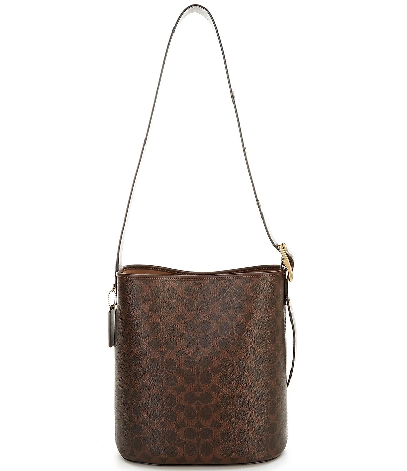 COACH Coated Canvas Signature Bleeker Bucket Bag