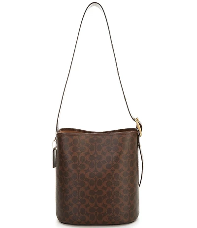 COACH Coated Canvas Signature Bleeker Bucket Bag