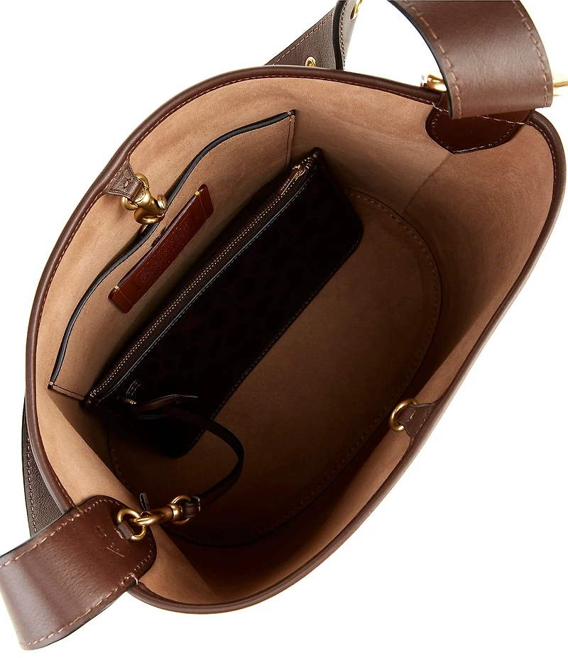 COACH Coated Canvas Signature Bleeker Bucket Bag