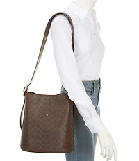 COACH Coated Canvas Signature Bleeker Bucket Bag