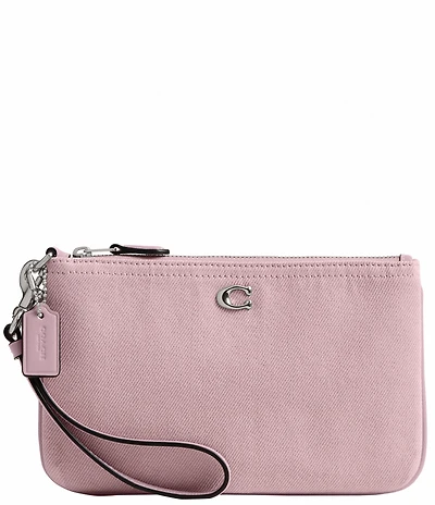 COACH Colored Denim Small Wristlet
