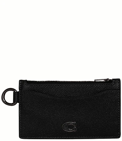 COACH Crossgrain Leather Zippered Card Case