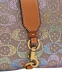 COACH Hamptons Crystal Signature Rainbow Jacquard Shoulder Bag